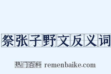 祭张子野文反义词是什么意思的图片
